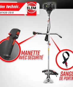 ELEM GARDEN TECHNIC Débroussailleuse Thermique 43cc - Bobine + Lame - -Débroussailleuse Soldes Magasin 10998883 3