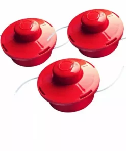 3x Nemaxx FS2 Bobine Avec Jog Automatique Double Cordon De Tête Coupe De Tonte Accessoires Fil Nylon Rouleau Bobine De Rechange Pour Débroussailleuse - Rouge