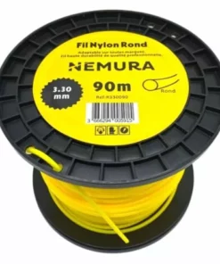 ADAPTABLE Fil Débroussailleuse Rond L: 90m, Ø: 3,30mm