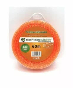 ADAPTABLE Fil Débroussailleuse Hélicoïdal Silencieux L: 60m, Ø: 3,00mm