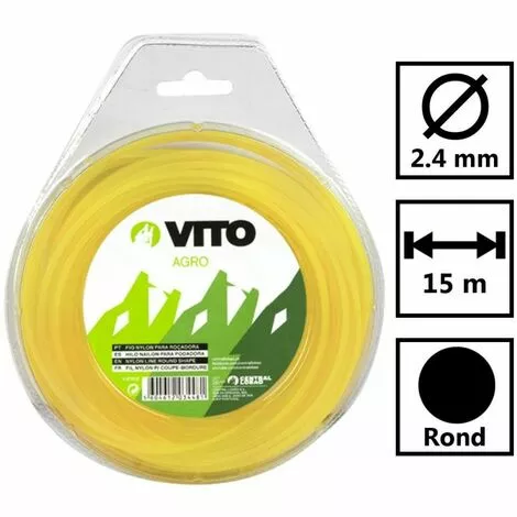 VITO GARDEN Fil Nylon Rond Pour Débroussailleuse - Longueur 15m - Diamètre 2.4mm 4 VITO GARDEN Fil Nylon Rond Pour Débroussailleuse - Longueur 15m - Diamètre 2.4mm – Image 2