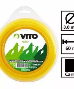 VITO GARDEN Fil Nylon Carré Pour Débroussailleuse 60m - Diamètre 3mm -Débroussailleuse Soldes Magasin 2346697 2