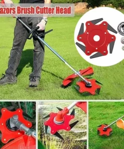 ZEBRAA Set De 4pcs 6 Lames Tête De Coupe Gazon Brosse Jardin Outil électrique Accessoires Pour Tondeuse à Gazon -Débroussailleuse Soldes Magasin 23759853 5