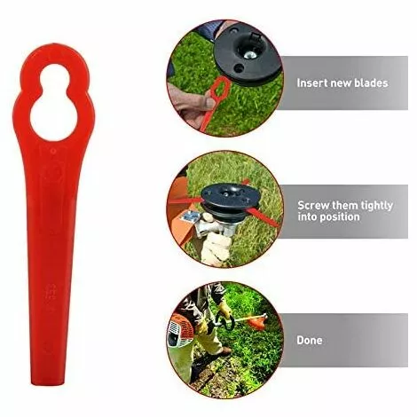 BEARSU 100 PCS Lames En Plastique De Rechange Pour Coupe Bordure Faucheuse Lame De Découpe Machine Découpage Lames Moteur Pièces Kit Pour FRT18A FRT18A1 Art 46155 FRT20A1 Accessoires 6 BEARSU 100 PCS Lames En Plastique De Rechange Pour Coupe Bordure Faucheuse Lame De Découpe Machine Découpage Lames Moteur Pièces Kit Pour FRT18A FRT18A1 Art 46155 FRT20A1 Accessoires – Image 4