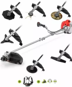 Débroussailleuse à Essence 65cc 4,9cv, Avec Moteur 2 Temps, 7 Accessoires Différents Pour La Coupe, Guidon à Double Poignée, Régulateur De Puissance, Harnais De Sécurité - Greencut GGT650X-7