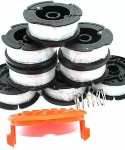 LITZEE 8PK 0.065"Bobine Pour BLACK + DECKER Strimmer Tondeuse De Remplacement 30ft 0.065" Tondeuse à Corde Alimentation Auto Ligne 8PK Bobine 1PK Capuchon 1 PK Ressort