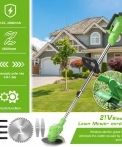 HAPPYSHOPPING Tondeuse A Gazon 21 V, Petite Tondeuse A Gazon Automatique, Tondeuse A Gazon A Batterie Au Lithium Rechargeable, Tondeuse A Gazon Agricole Tondeuse A Gazon + 2 Pieces - Tondeuse A Gazon Agricole Tondeuse A Gazon + 2 Pieces -Débroussailleuse Soldes Magasin 32637484 5