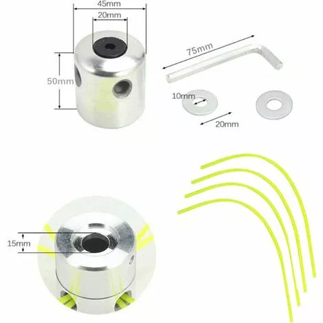 BEARSU Tête De Coupe-herbe En Aluminium Tête De Débroussailleuse Universelle Tête De Coupe Bobine Avec 4 Nylon Ligne Coupe Bordure Tête Double Fil Bobine Pour Débroussailleuse à Gazon Et Brosse Cutter 4 BEARSU Tête De Coupe-herbe En Aluminium Tête De Débroussailleuse Universelle Tête De Coupe Bobine Avec 4 Nylon Ligne Coupe Bordure Tête Double Fil Bobine Pour Débroussailleuse à Gazon Et Brosse Cutter – Image 2