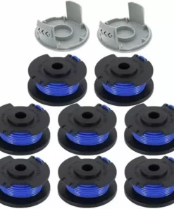 THSINDE 8 Bobines De Fil De Rechange Pour Débroussailleuse 0,065" 18V 24V 40V Compatible Ryobi One+ AC14RL3A, String Autofeed 522994001 Capuchon Pour Débroussailleuse Sans Fil 3,44m 8 Bobines + 2 Capuchons