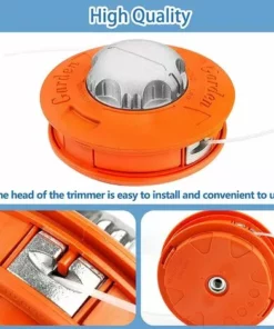 BRIDAY Tete Debroussailleuse Universelle, Tête De Tondeuse à Gazon Universelle En Aluminium Twister Concave-convexe Pour Ligne D'alimentation Adaptée à La Ferme De La Cour Du Jardin M10x1.25LH Orange -Débroussailleuse Soldes Magasin 35852136 5