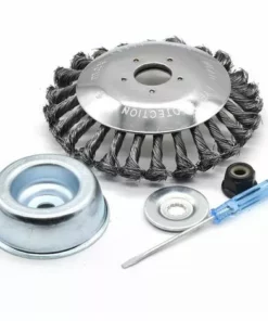 THSINDE 1PCS 6'' Kit De Brosse De Débroussailleuse à Gazon, 150x25,4mm Brosse à Désherber Ronde Pour éliminer Les Mauvaises Herbes, Tête Brosse Avec Roue En Fil D'acier Massif Pour Jardin Agriculture(6 Pouce)