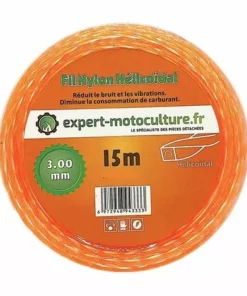 ADAPTABLE Fil Débroussailleuse Hélicoïdal Silencieux L: 15m, Ø: 3,00mm