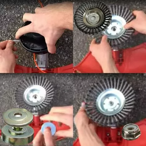 BETTERLIFE Tête Brosse Désherbage Avec Contre-écrou Pour Débroussailleuse, Plateau Désherbage En Fil D'acier Universel, Tête D'herbe Roue Au Manganèse Brosse Pièces De Rechange 6 BETTERLIFE Tête Brosse Désherbage Avec Contre-écrou Pour Débroussailleuse, Plateau Désherbage En Fil D'acier Universel, Tête D'herbe Roue Au Manganèse Brosse Pièces De Rechange – Image 4