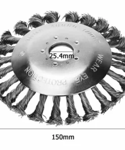 6'' Tête Brosse Désherbage Pour Débroussailleuse Outils De Pelouse, 150mm Brosse à Désherber Ronde Avec Roue En Fil D'acier Massif Pour Jardin Agriculture (4 Accessoires Kit) -Débroussailleuse Soldes Magasin 43317536 3