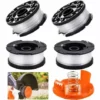 ALMI Tête De Débroussailleuse 4 Pcs Bobines De Rechange De Tondeuse à Gazon Blanc Bobine De Remplacement à Alimentation Automatique En Nylon Bobine De Rechange Pour Coupe-bordure Coupe-herbe, 1,65 Mm De Diamètre -Débroussailleuse Soldes Magasin 43438009 1