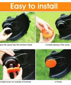 ALMI Tête De Débroussailleuse 4 Pcs Bobines De Rechange De Tondeuse à Gazon Blanc Bobine De Remplacement à Alimentation Automatique En Nylon Bobine De Rechange Pour Coupe-bordure Coupe-herbe, 1,65 Mm De Diamètre -Débroussailleuse Soldes Magasin 43438009 4