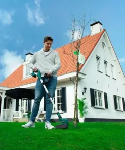 VONROC Débroussailleuse Sans Fil 20V – Doubles Roues Latérales, Poignée, Tête De Fil 8m - 2 Batteries 2.0Ah Et Chargeur Inclus -Débroussailleuse Soldes Magasin 44934133 2