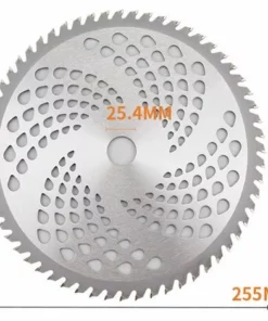 Lame De Scie à Bois Circulaire 60 Dents Avec Pointe De Carbure Disques De Roue Jardin Herbe Brosse Strimmer Trimmer Weed Coupe Outil De Puissance 255mm Fontainebleau Argent -Débroussailleuse Soldes Magasin 46378613 2