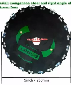 Universal 20 Dents Faucheuse Lame à Angle Droit Scie à Chaîne Lame De Scie Débroussailleuse Disque De Jardin Accessoires Machine 230mm Fontainebleau Noir -Débroussailleuse Soldes Magasin 46379174 3