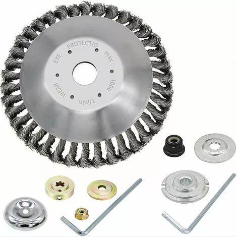 ZHUOXUAN Coupe-herbe Débroussailleuse De 200 Mm De Diamètre Brosse Métallique Débroussailleuse Peut éliminer Efficacement Les Mauvaises Herbes Et Avec Adaptateurs 4 Pièces 4 ZHUOXUAN Coupe-herbe Débroussailleuse De 200 Mm De Diamètre Brosse Métallique Débroussailleuse Peut éliminer Efficacement Les Mauvaises Herbes Et Avec Adaptateurs 4 Pièces – Image 2