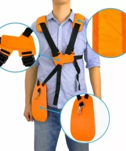 ELLE Tondeuse à Fronde - Tondeuse à Double Sangle Avec Sangle En Nylon Durable Réglable Pour Débroussailleuse Ou Jardinage, Orange -Débroussailleuse Soldes Magasin 51245286 5