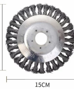 ZHUOXUAN Tête De Débroussailleuse Conique En Fil De Fer Noué Pour Tondeuse à Gazon - Plateau De Désherbage En Métal Pour Débroussailleuse (Diamètre Extérieur150mm, Trou Intérieur 25mm)