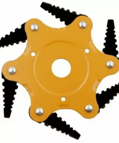 DONTODENT Tête De Débroussailleuse En Métal à 6 Dents - Tête De Tondeuse à Gazon De Jardin 2 Commandes - Vert, Lame Noire