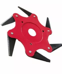DONTODENT Tête De Débroussailleuse En Métal à 6 Dents - Tête De Tondeuse à Gazon De Jardin 2 Commandes - Rouge, Lame Plate