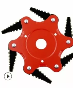 DONTODENT Tête De Débroussailleuse En Métal à 6 Dents - Tête De Tondeuse à Gazon De Jardin 2 Commandes - Lame Rouge, Noire