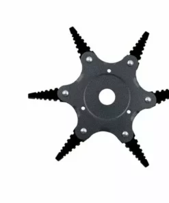 DONTODENT Tête De Débroussailleuse En Métal à 6 Dents - Tête De Tondeuse à Gazon De Jardin 2 Commandes - Noir, Lame Noire