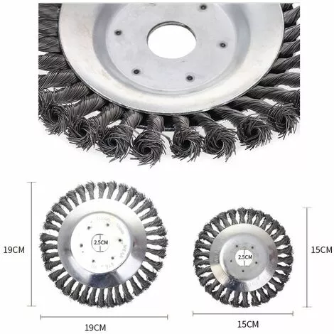 DECKON Tête De Coupe-herbe En Fil D'acier, 150+200mm, Tête De Coupe-herbe De Jardin à Bord Rond, Brosse De Désherbage, Tondeuse à Gazon, Outil De Jardin 7 DECKON Tête De Coupe-herbe En Fil D'acier, 150+200mm, Tête De Coupe-herbe De Jardin à Bord Rond, Brosse De Désherbage, Tondeuse à Gazon, Outil De Jardin – Image 5