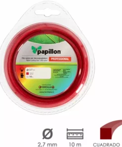 AFT Fil Nylon Professionnel Pour Débroussailleuse Carrée Ø 2,7 Mm. Rouler 10 Mètres. Débroussailleuses à Fil De Nylon Herbe, Jardin