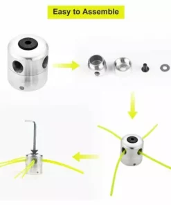 Tête De Débroussailleuse Universelle Aluminium Fils Tête Coupe-bordure Tête Double Fil Bobine Tête Fil Nylon Pour Tondeuse, 1 Têtes De Fil + 4 Fils，Fontainebleau -Débroussailleuse Soldes Magasin 55490006 3