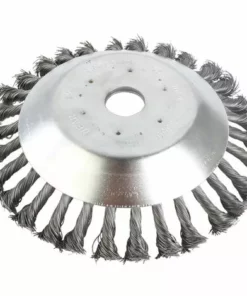 8 Pouces Tête Brosse Désherbage, Brosse De Roue De Fil D'acier Universel Métal Fixation De Débroussailleuse 25,4MM X 190MM, 1Pcs，Fontainebleau