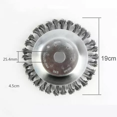 8 Pouces Tête Brosse Désherbage, Brosse De Roue De Fil D'acier Universel Métal Fixation De Débroussailleuse 25,4MM X 190MM, 1Pcs,Fontainebleau 4 8 Pouces Tête Brosse Désherbage, Brosse De Roue De Fil D'acier Universel Métal Fixation De Débroussailleuse 25,4MM X 190MM, 1Pcs,Fontainebleau – Image 2