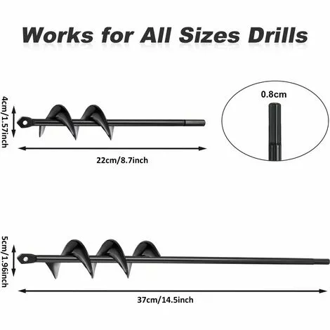 LUCKY-88 Outils De Jardin Foret Au Sol En Alliage Foret à Tarière Pour Plantes De Jardin 2PCS (4X22+5X37) 5 LUCKY-88 Outils De Jardin Foret Au Sol En Alliage Foret à Tarière Pour Plantes De Jardin 2PCS (4X22+5X37) – Image 3