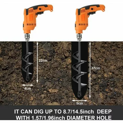 LUCKY-88 Outils De Jardin Foret Au Sol En Alliage Foret à Tarière Pour Plantes De Jardin 2PCS (4X22+5X37) 7 LUCKY-88 Outils De Jardin Foret Au Sol En Alliage Foret à Tarière Pour Plantes De Jardin 2PCS (4X22+5X37) – Image 5