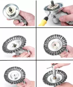 ZHUOXUAN Tondeuse à Gazon Tondeuse à Gazon 200 Mm De Diamètre Tondeuse à Gazon à Brosse Métallique Pour Une élimination Efficace Des Mauvaises Herbes Avec 4 Adaptateurs -Débroussailleuse Soldes Magasin 56526613 3