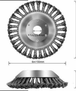 READCLY 6 Pouces/150 Mm Tête De Débroussailleuse Conique En Fil Acier Massif De Fer Noué Gazon Tête Coupe Brosse Tondeuse Gazon Acier Tête Accessoires De Tondeuse Pour Les Coupe-bordures Tondeuses à Gazon -Débroussailleuse Soldes Magasin 56691353 2