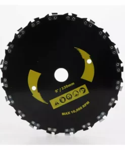 Thsinde Tête De Tondeuse à Gazon Pour Tronçonneuse à Disque, Tête De Tondeuse à Gazon En Acier à 20 Dents De 9 Pouces-le Noir