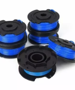 HKLFFJA 6 Paquets Bobine De Rechange Pour Coupe-bordure De Ligne 0,065 Pouce Pour Ryobi 18v 24v 40v, Compatible Avec Ryobi One + AC14RL3A, Coupe-fil Sans Fil Line 11ft, 8 Bobines + 2 Capuchons De Coupe