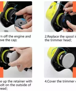 HKLFFJA 8 Paquets Bobine De Rechange Pour Coupe-bordure De Ligne 0,065 Pouce Pour Ryobi 18v 24v 40v, Compatible Avec Ryobi One + AC14RL3A, Coupe-fil Sans Fil Line 11ft, 8 Bobines + 2 Capuchons De Coupe -Débroussailleuse Soldes Magasin 57020546 5