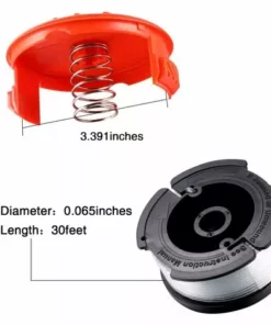 HKLFFJA Bobine De Remplacement à Alimentation Automatique, Compris 2 Paquets Bobines De Remplacement (32,8 Ft 0,065 Pouces) Et Capuchon Compatible Avec Black Et Decker Af-100 (3 Pièces) -Débroussailleuse Soldes Magasin 57121757 2
