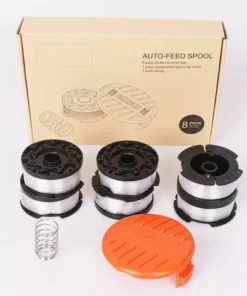 HKLFFJA Black + Decker Bobines De Fil Reflex Bobine Fil DéBroussailleuse Bobine Reflex Transparent 6 Bobines 1 Couvercle De Bobine 1 Ressort -Débroussailleuse Soldes Magasin 57121832 4