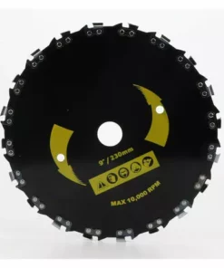 DENUOTOP Tête De Débroussailleuse Tête De Tondeuse à Gazon Pour Tronçonneuse à Disque, Tête De Tondeuse à Gazon En Acier à 20 Dents De 9 Pouces-le Noir