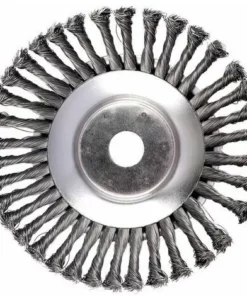 DENUOTOP Tête De Débroussailleuse 1PCS Brosse De Débroussailleuse à Gazon, 150x25.4mm Brosse à Désherber Ronde Pour éliminer Les Mauvaises Herbes, Tête Brosse Rotative Avec Roue En Fil D'acier Massif Pour Jardin Agriculture(6 Pouce)