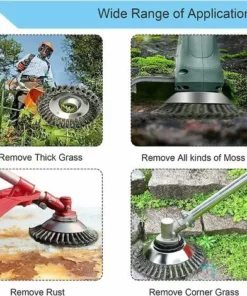 TINOR 8 Pouces/200mm Tête De Débroussailleuse Conique En Fil Acier Massif De Fer Noué Gazon Tête Coupe Brosse Tondeuse Gazon Acier Tête Accessoires De Tondeuse Pour Les Coupe-bordures Tondeuses à Gazon -Débroussailleuse Soldes Magasin 57911436 5