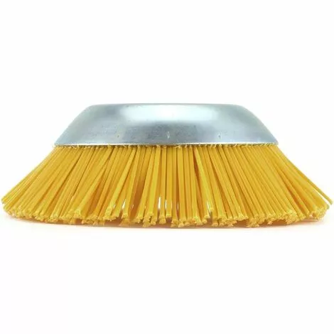 BARES Brosse Anti-mauvaises Herbes En Nylon Pour Débroussailleuse - Outil De Jardin - Tête De Débroussailleuse - Trou Intérieur 25,4 Mm - Jaune - 200 Mm 6 BARES Brosse Anti-mauvaises Herbes En Nylon Pour Débroussailleuse - Outil De Jardin - Tête De Débroussailleuse - Trou Intérieur 25,4 Mm - Jaune - 200 Mm – Image 4
