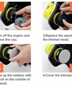 TINOR Bobine De Rechange Pour Coupe-bordure De Ligne 0,065 Pouce Pour Ryobi 18v 24v 40v, Compatible Avec Ryobi One + AC14RL3A, Coupe-fil Sans Fil Line 11ft-6 Paquets 10 TINOR Bobine De Rechange Pour Coupe-bordure De Ligne 0,065 Pouce Pour Ryobi 18v 24v 40v, Compatible Avec Ryobi One + AC14RL3A, Coupe-fil Sans Fil Line 11ft-6 Paquets -Débroussailleuse Soldes Magasin 58345883 4