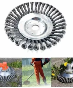 AOUGO Brosse De Débroussailleuse à Gazon, Tête De Coupe Filaire De 15,2 Cm Avec Roue En Fil D'acier Solide, Brosse Ronde En Métal Pour Mauvaises Herbes -Débroussailleuse Soldes Magasin 58573676 5